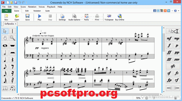 Crescendo Music Notation Editor 9.40 Crack With Registration Key